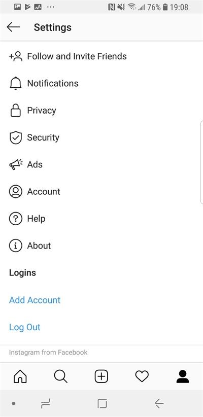 Add Instagram Account Android
