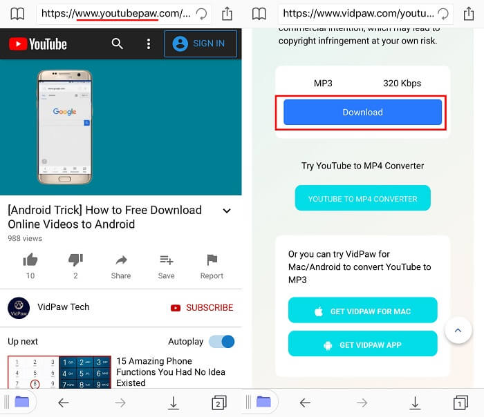 Download Ringtone with Vidpaw iPhone