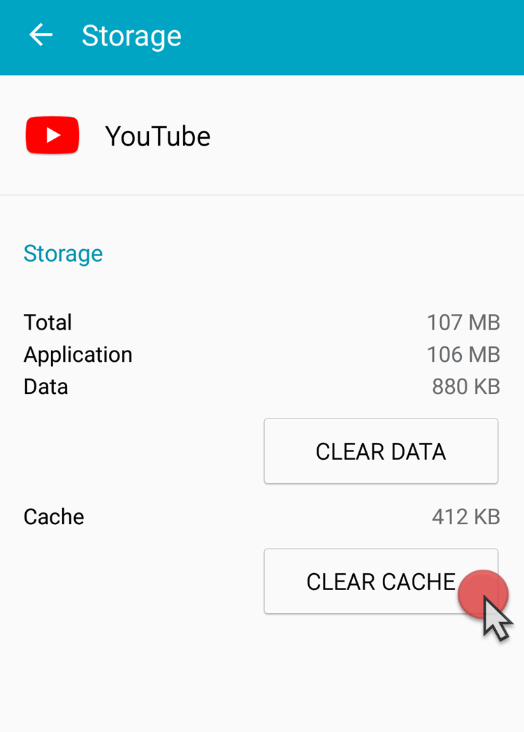 Clear Android YouTube App Cache