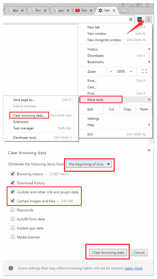 Clear Cache And Cookies Google