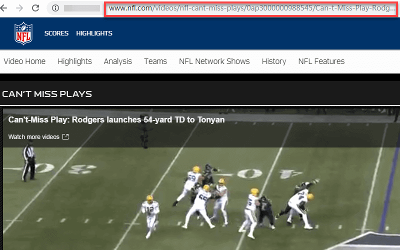 Copy NFL Video Link