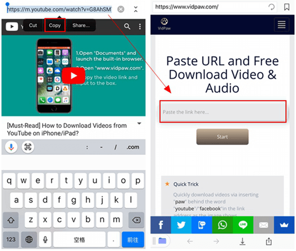 Copy Paste Link Download YouTube iPhone