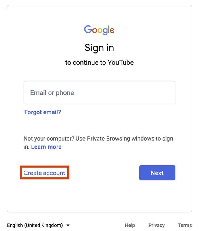 Create an Account