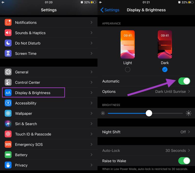 Display & Brightness