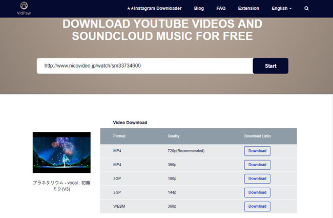Download Niconico Video On Vidpaw