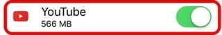 Enable Data Usage for YouTube App