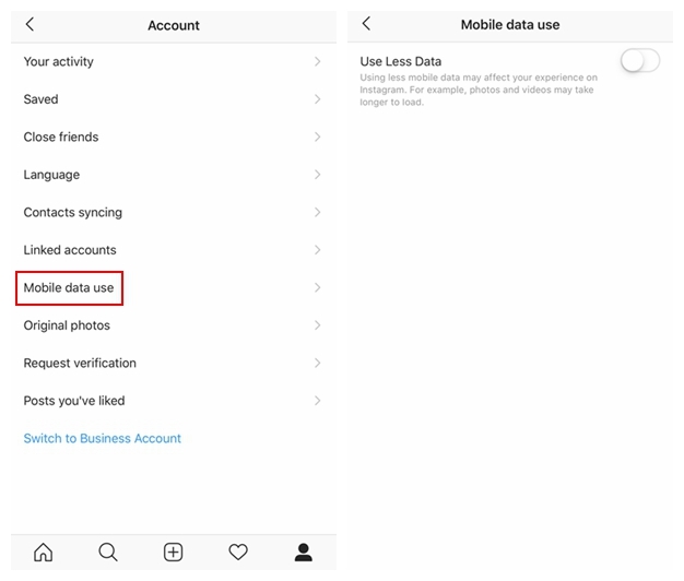 Instagram Data Settinfs