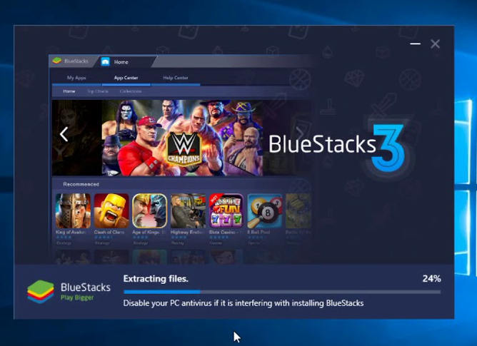 Install BlueStacks on PC