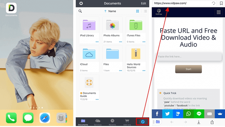 Download Document on iPhone And Head to VidPaw