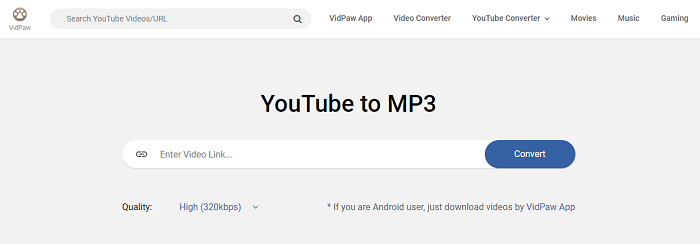 Paste the Link to VidPaw MP3 Converter