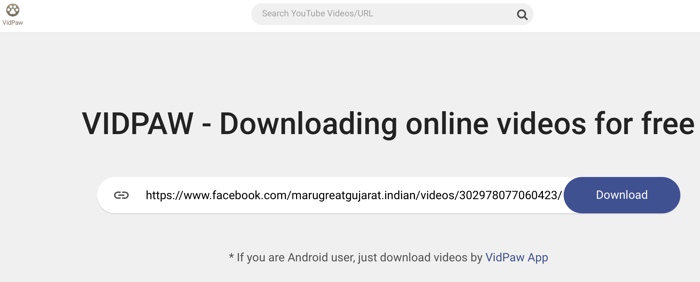 Paste the Link of the Facebook Video