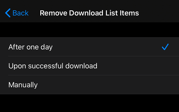 Remove Download List Items in iOS 13