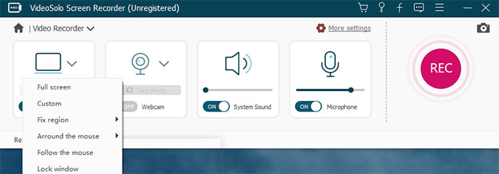 Customize The Recording Area