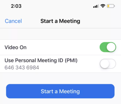 Start A Zoom Meeting on Mobile