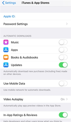 Turn on Auto-Update iPhone