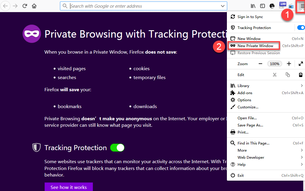Use Firefox Incognito Window to Fix YouTube Videos not Playing