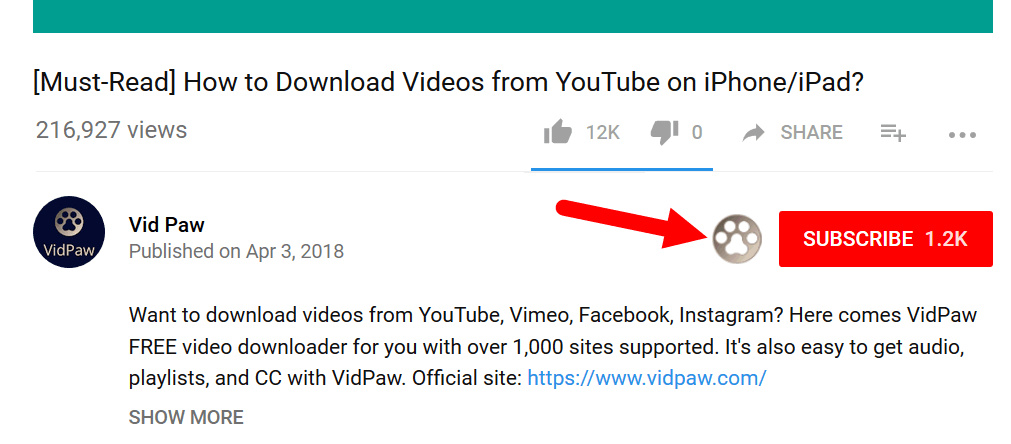 Click VidPaw Icon to Download Your Desired YouTube Video