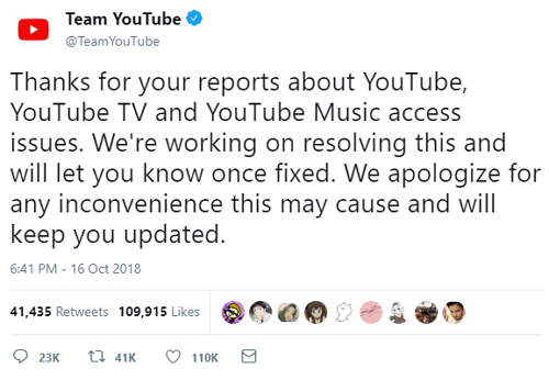 YouTube Twitter 