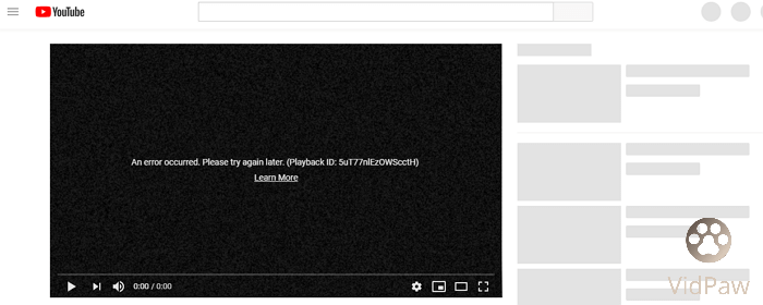 YouTube Error Occurred VidPaw