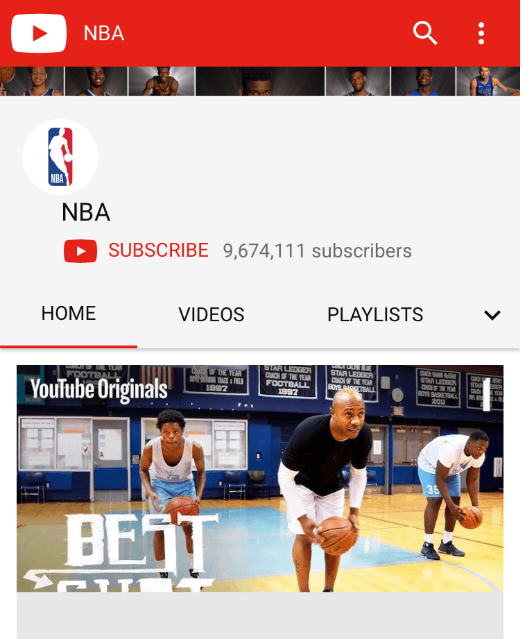 YouTube NBA Channel