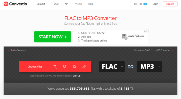 Add FLAC File to Convertio