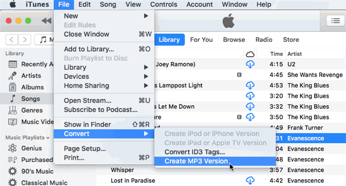 Convert WAV to MP3 in iTunes Mac