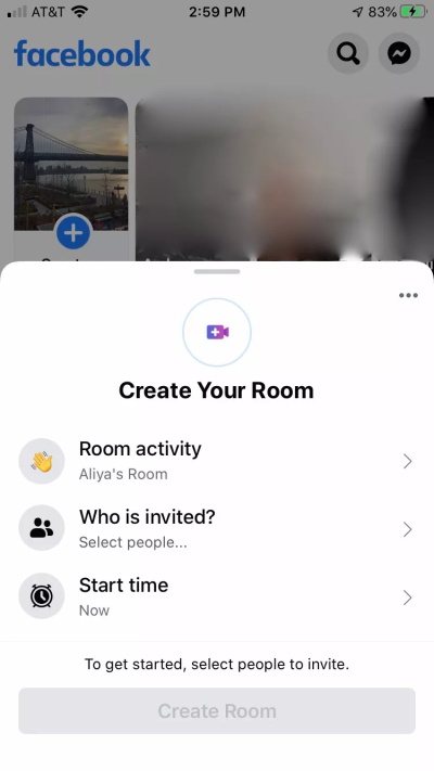 Create Room in Facebook