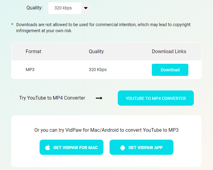 Download MP3 File with VidPaw