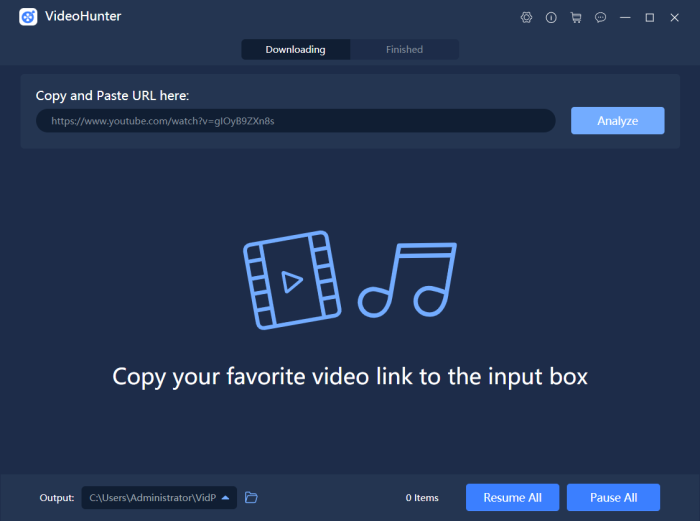 Paste Frozen 2 Song URL to VideoHunter