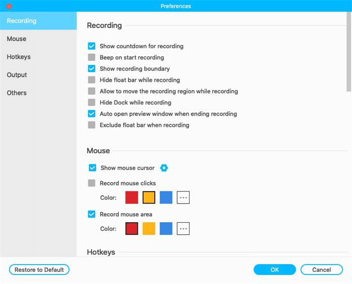 Preference Setting