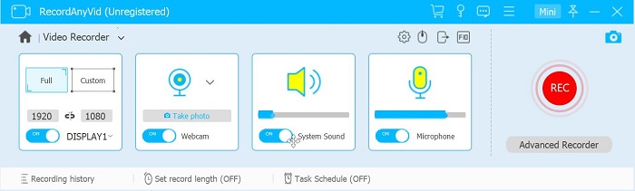 Record Screen and Webcam on RecordAnyVid