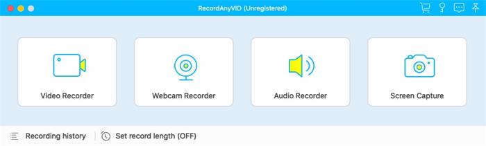 RecordAnyVid Interface Mac