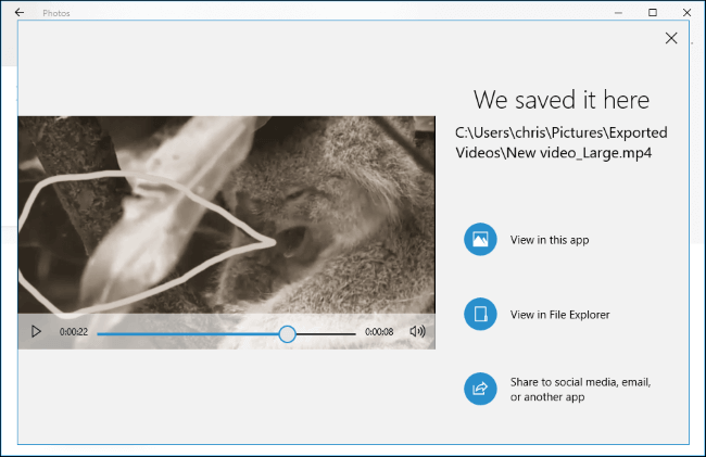 Save Edited Video on Windows 10