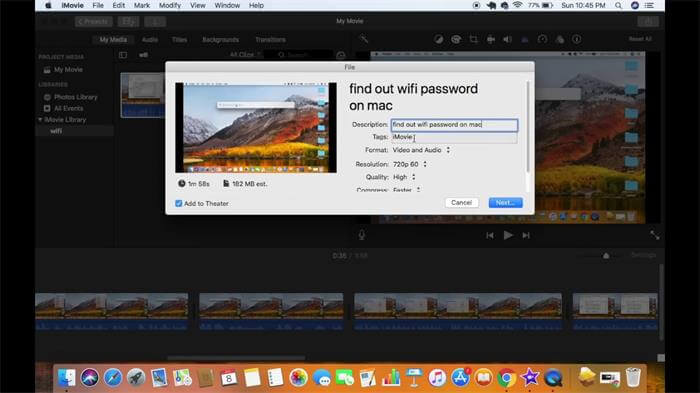 Save Video in iMovie