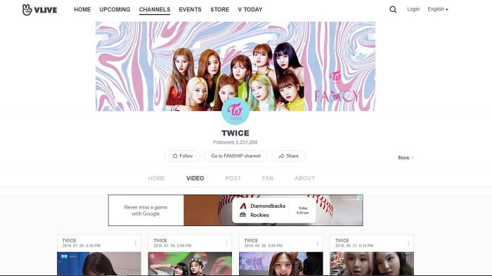  TWICE V Live Official Page