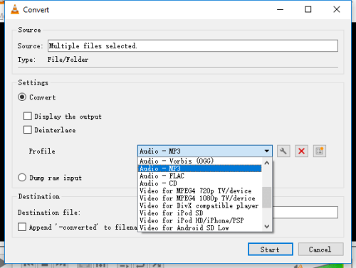 Use VLC to Convert FLAC to MP3