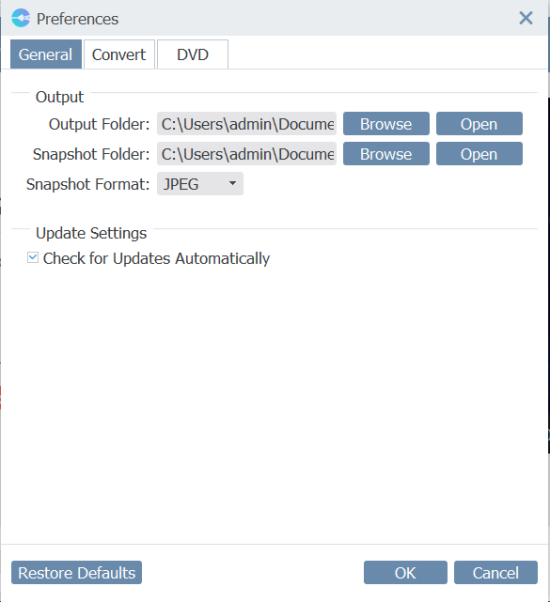 RipAnyBlu-ray Preferences Settings